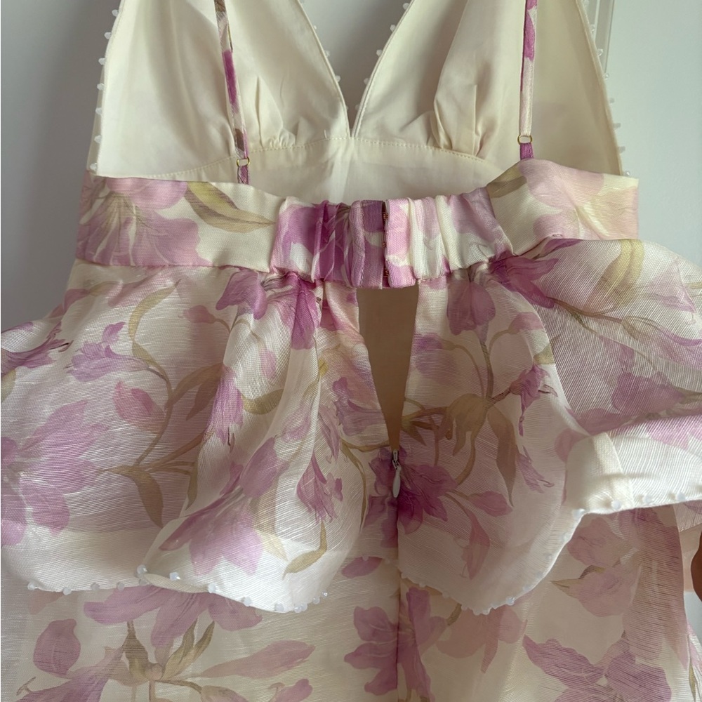 Zimmermann Pink and White Plunge Sundress - Picture 8 of 10